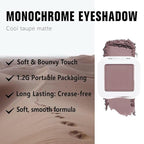 evpct Mauve Taupe Plum Matte Single Eye Shadow Palette Makeup for Older Women, Plum Lavender Purple Natural Cream Eyeshadow Palette for Green Eyes, High Pigment Mini Monochrome Eyeshadow