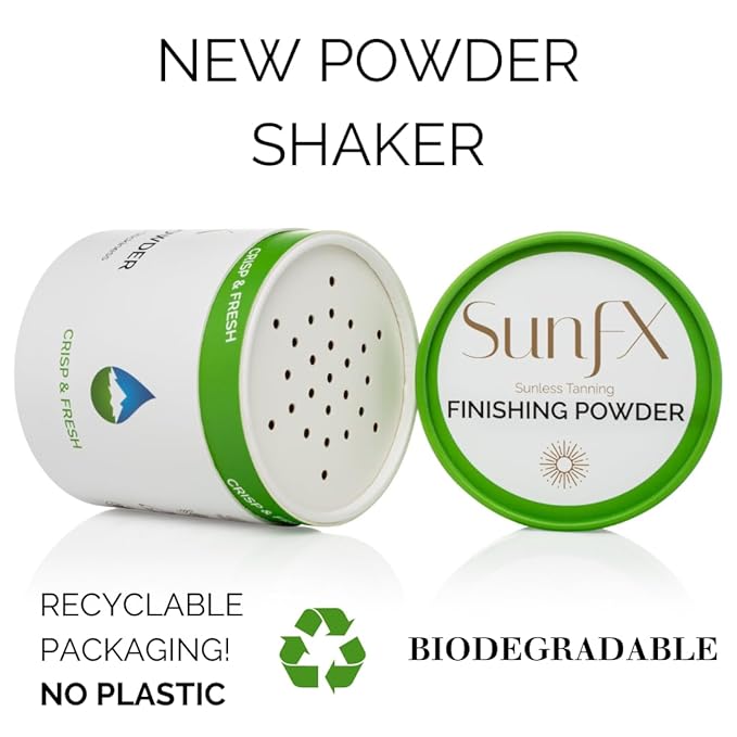 SunFX Post Spray Tan Translucent Finishing Powder | Talc Free | Sunless Tanning Setting Powder | Shimmer | Crisp & Fresh, 4.00 Ounce (Pack of 1)