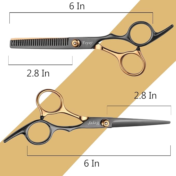 Hair Cutting Scissors Kit, Fcysy Professional Barber Shears Set with Hair Scissors Thinning Shears, Tijeras para Cortar Cabello Haircutting Sheers Hair Cut Blending Salon Scissor for Men Women Pet