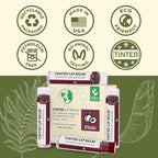 Earth's Daughter Tinted Lip Balm Stocking Stuffers 4 Pack of Plum Color - Beeswax, Coconut Oil, Cocoa Butter, Vitamin E -Moisturize and Beautify, Paraben Free