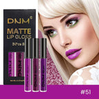 evpct 3Pcs Violet Purple Crystal Metallic Shimmer Glitter Matte Liquid Lipstick Lip Stain Sets for Women Matte+Lipstick Long Lasting Waterproof Permanent 24 Hours Magic Lipstick 24 Hours original