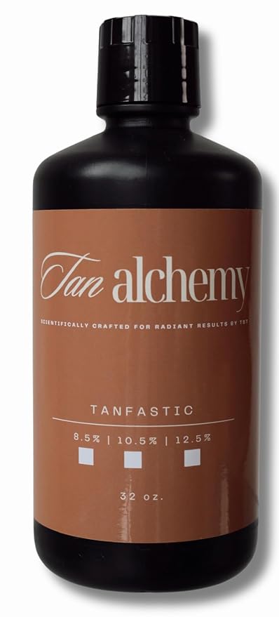 Tan Alchemy Tanfastic E Blend 10.5% DHA Med Dark Sunless Airbrush Spray Tanning Solution Gallon (4-32 oz)