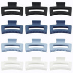 12 Pcs Medium Hair Clips, 3.5 Inch Square Claw Clips for Thick and Thin Hair - Blue