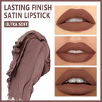 Brown Matte Cream Lipstick,Velvet Waterproof Long Lasting Smudge Proof for Women Lip Stick,Magic Lipstick 24 Hours Original Lip Liner Makeup,labiales mate 24 horas originales,Vegan,1 Count