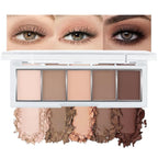 Mini 5-Color Matte Nude Neutral Brown Eyeshadow Palette – Soft Ivory, Peach Nude & Mocha Browns, High Pigment Blendable Long-Lasting All Matte Eye Shadow Kit for Daily Natural Makeup & Mature Eyes