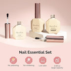 MelodySusie Top Coat Nail Glue Base Coat No Wipe Glossy Set Long Lasting Shine Finish Soak Off UV LED Nail Lamp Nail Art Design Manicure Kit Perfect Gifts for Women Girls 3 Pcs 15ml Clear