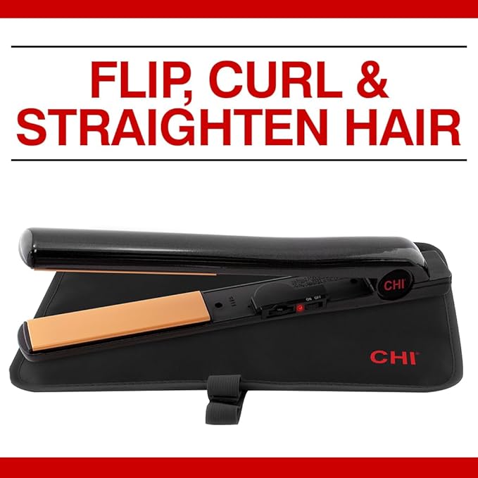 CHI Tourmaline Ceramic Series Flat Iron, Hair Straightener For Silky Smooth Hair, Ideal For Straightening Or Curling Hair, 1" Iron