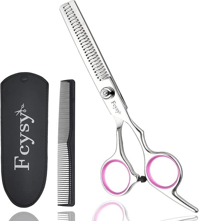 Thinning Shears for Hair Cutting, Professional Hair Thinning Scissors Barber Texturizing Shears, Fcysy 6 Inches Haircutting Blend Scissor Hair Thinner Layering Scissors with Comb for Dog Women Men