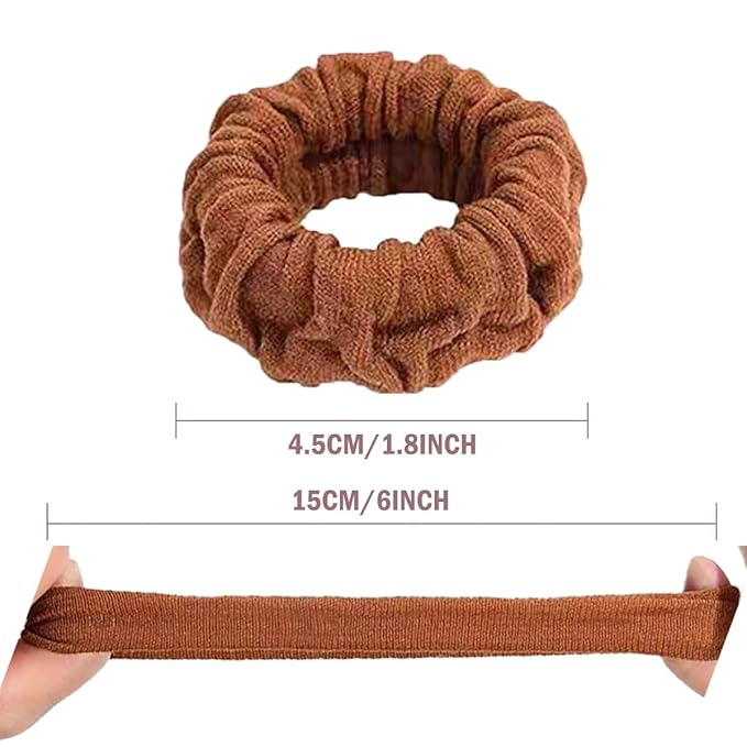 Hair Scrunchies For Women's Hair Black Seamless Hair Ties No Damage Ponytail Holders With All Day Hold Thick & Curly & Heavy Fine Hair Accessories Strong Elasticity No Snag Dents Breakage