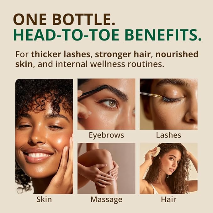 RejuveNaturals Castor Oil (16oz Glass Bottle) USDA Certified Organic, 100% Pure, Cold Pressed, Hexane Free. Boost Hair Growth for Thicker, Fuller Hair, Lashes & Eyebrows.