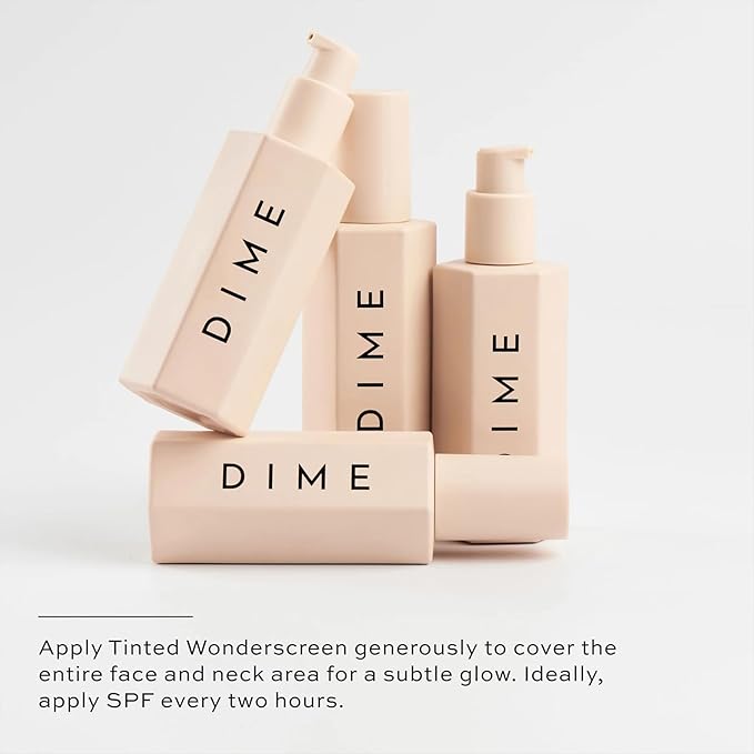 DIME Beauty Tinted Glow Wonderscreen SPF 30, Mineral Sunscreen for Face with 19% Zinc Oxide, Tinted Moisturizer with SPF, 50 g (Light)