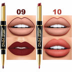 evpct 6Pcs Lip Liner and Lipstick Combo Set, 2-in-1 Waterproof Lipstick and 24H Lip liner Set for Women, Antique Rose Chestnut Nude Dark Brown Matte Lipsticks Pen with Lips Liners Sets Long Lasting 24