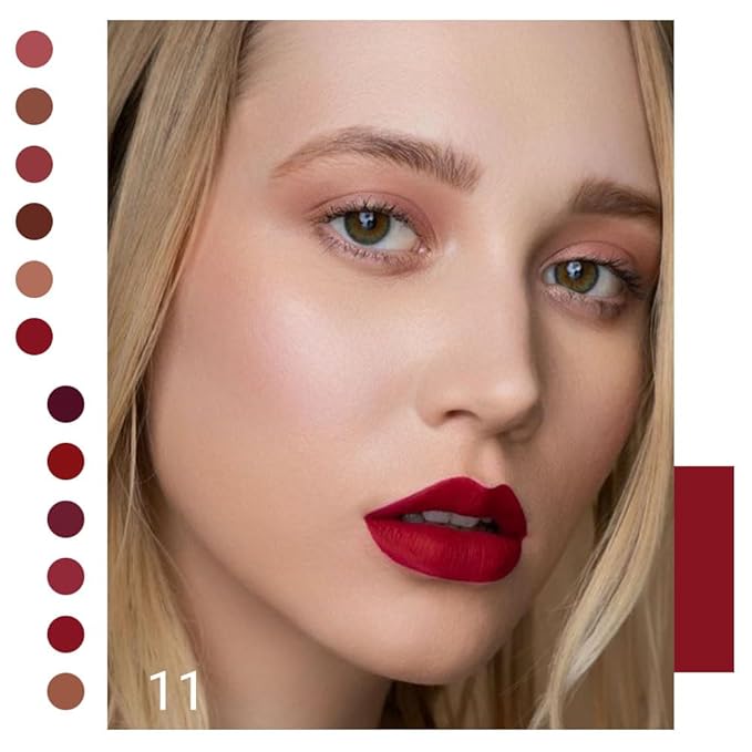 evpct 1Pcs Sexy Red Matte Liquid Lipstick Lip Gloss Glossy Set for Black Women 24 Hour Silky Velvet Lipstick labiales matte larga duracion mate 24 horas originales 11#