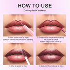 Kaely 2-in-1 Dark Wine Red Metallic Lipstick and Lip Liner, Shimmer Liquid Metallic Lipsticks for Women, Glitter Lip Gloss Stain Long Lasting Waterproof Smudge Proof 24 Hour, Vegan Makeup, 03