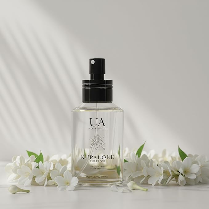 Kupaloke Tuberose Body and Hair Mist from Hawaii, Hair Perfume for a Light, Hydrating Refresh, Body Mist for Women and Men, Alcohol-Free, With Moisturizing Hyaluronic Acid & Glycerin, 3.4 oz