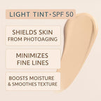 NAELI Anti Aging Tinted Moisturizer SPF 50, Mineral Sunscreen for Face with Zinc Oxide, Peptides & Ceramides, Natural Hydrating Light Tint - 1.4 oz