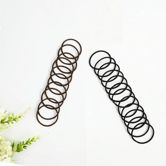 Small Hair Elastics,200 PCS Dark Brown Hair Elastics For Thin Hair,No Damage Ponytail Holders for Women, Girls and Kids(2 mm x 2.5 cm,Dark Brown)