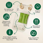 Castor Oil Pack - 8 Piece Complete Kit. Includes 16oz Glass Bottle of Organic Castor Oil, Easy to use Organic Cotton Compress with Adjustable Fit, 5 Soft Cotton Pads & Soothing Heat Pack..