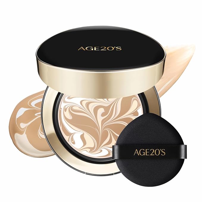 [NEW] AGE20'S Signature Essence Pact | 21W WARM VANILLA | Vegan Korean Cushion Foundation | Pack of 1 | Cream Foundation, Dewy & Glow Finish, Natural Coverage, SPF 50+