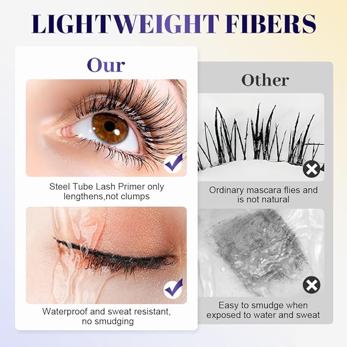 Ultra-Fine Lengthening Waterproof Quick-Dry Mascara, Black Mascara for Fine Short Lash Older Women Mulit-layered Lashes,Ultimate Length Volumizing Lower Bottom Lashes Mascaras (Black) (Brown+Black)