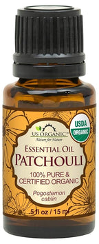 US Organic 100% Pure Patchouli Essential Oil - USDA Certified Organic, Steam Distilled - W/Euro droppers (More Size Variations Available) (15 ml / .5 fl oz)