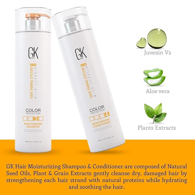 GK HAIR Global Keratin Moisturizing Shampoo and Conditioner Sets (MOIS-DUO-1000-S10)