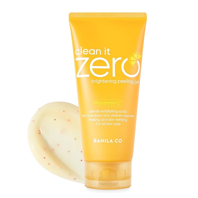 BANILA CO Clean it Zero Brightening Peeling Gel | Gentle Exfoliating Scrub with Mandarin Orange Extract, Korean Skincare for Smooth & Radiant Skin (120ml / 4.05 fl.oz)