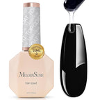 MelodySusie Top Coat No Wipe Glossy Long Lasting Shine Finish Soak Off UV LED Nail Lamp Nail Polish Art Design Manicure Kit Perfect Gifts for Women Girls 1 Pcs 15ml Clear