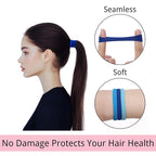 LuSeren 120 Pcs Blue Hair Ties for Women, No Damage Soft Seamless Nylon Hair Elastics for Thick Hair, Ponytail Holders, 3 Gradient Blue Hair Accessories