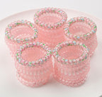 25pcs Spiral Hair Ties,Elastic Coil Hair Tie for Women Girls,No Crease No Damage Telephone Wire Cord Hair Ties for Thick Hair Thin Hair(Pink)