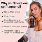 Self Tanner Oil - Natural Sunless Tanning Spray w/Hyaluronic Acid and Organic Oils, Clear Gradual Fake Tan Sprayer for Perfect Golden Glow 8.0 fl.oz