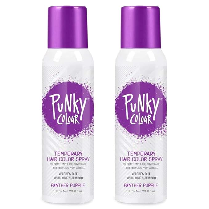 Punky Temporary Hair Color Spray – Panther Purple, Instant Vivid Temporary Hair Dye for Kids & Women, Wash Out, Hair-Color Spray, 3.5 oz, 2 Pack