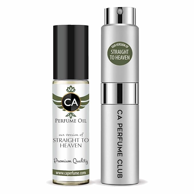 CA Perfume Duo Impression of Straight To Heaven For Men Perfume Layering Set Mens Cologne Long Lasting Travel Size EDP + Body Oil Roll-On Bottle 0.27 Fl Oz+0.33 Fl Oz