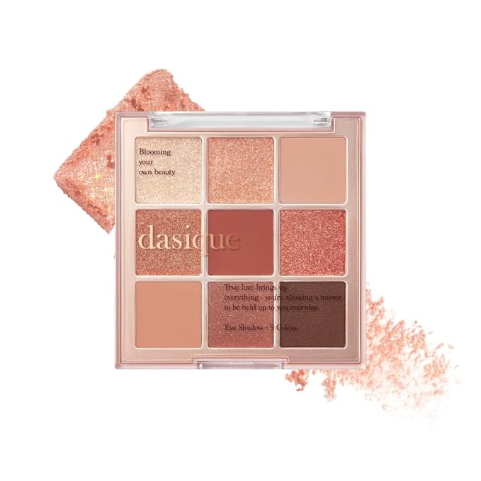 dasique Shadow Palette #02 Rose Petal I Cruelty-Free I 9 Blendable Shades in Smooth Matte and Shimmer Finishes with Gorgeous Pearls