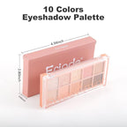 Erinde 10 Colors Eyeshadow Palette Makeup - Matte Shimmer Glitter Eye Shadow Korean Makeup, Ultra-Blendable, High Pigmented, Natural-Looking, Peach Brown Eyeshadow Pallet with Brush, Peach Color