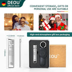DEOU Folding Ultra-Thin Nail Clippers, Anti-Splash Mini Stainless Steel Manicure Tool, take with You When Traveling, own Nail File, Men's and Women's Gifts (Portable Nail Clippers + Leather case)