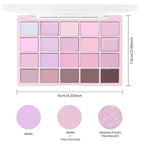 20Colors Light Purple Pink Nude Basics Matte Eyeshadow Palette,Eye Shadow Travel Makeup Palette all in one Long Lasting Waterproof Ultra-Blendable,Great for Travel Gift Kit