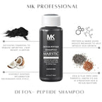 MK PROFESSIONAL Detox Deep Clean Clarifying Shampoo, Sulphate Free + Charcoal and Amino Acid Complex, Removed Product Buildup, Dirt & Oils, Nourishes & Soothes Scalp - 10.1 Fl Oz / 300 ml
