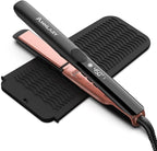 Hair Straightener, 1 Inch Flat Iron Hair Straightener and Curler 2 in 1, Professional Ceramic Ionic Dual Voltage Flat Iron with Anti-Iron Silicone for Less Frizz, Shinier & Smoother Hair