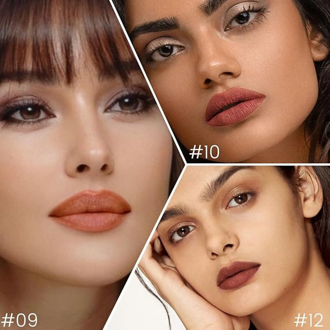 evpct 3Pcs Orange Reddish Brown Chestnut Matte Long Lasting Wear Lip Liner Pencils Makeup Set for Shaping & Sculpting Lips, No Transfer Waterproof Lip Liner Crayon lipliners Lipstick Pencil 9+10+12