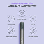 Wonderskin 1440 Longwear Blue Glitter Eyeliner Pencil, 3 Pack - Waterproof, Sharpenable Eyeliner & Smudge Proof Eye Liner Pencils (Oyster Blue)