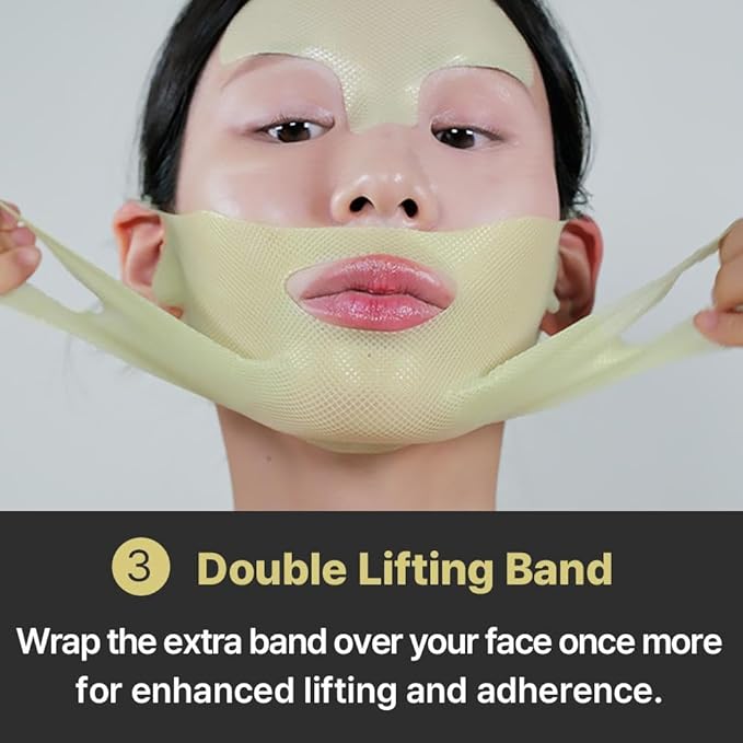 RETINO LIFT HYDROGEL MASK, V-Shape Contouring & Sculpting Face Mask with Collagen & 7 Peptides, Cooling Hydration for Jawline & Chin Support (4 Masks + Band)