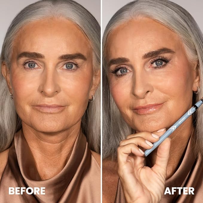 PRIME PROMETICS PrimeEyes Glide Eyeliner for Mature Women – Waterproof, Long-Stay and Mess-Proof – Gel Creme Texture, Discreet Sharpener and Effective Smudger (Mocha Shimmer)