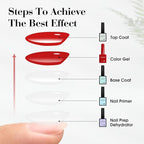 CANNI 6 Colors 9 ML Hema-Free Glitter Red Gel Nail Polish Set, Dark Cherry Red Gel Polish Kit, Soak Off LED Nail Gel Manicure Kit DIY at Home Salon Gifts