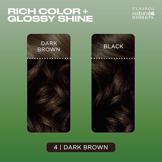 Clairol Natural Instincts 4 Dark Brown, Demi-Permanent Hair Dye & Root Touch-Up Bundle