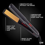 CHI G2 Digital Flat Iron, Straightening Hairstyling Iron For Smooth, Silky Hair, Titanium Infused Ceramic 1" Plates