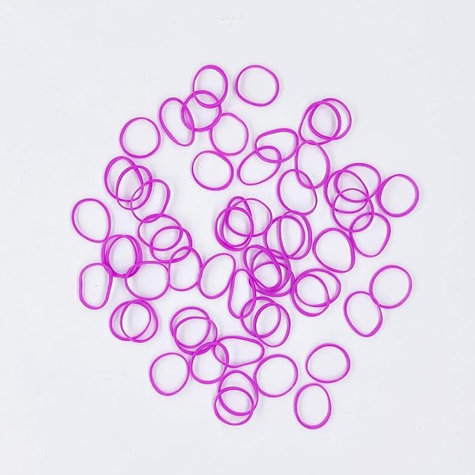3200 Pcs Elastic Rubber Bands Small Hair Ties Hair Rubber Mini Hair Bands Hair Elastics Tiny Soft Holder Ponytails for Girls (Pink Purple)