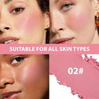 Powder Matte Blush Cheeks Face Makeup for Women With Mirror and Powder Puff Monochrome Blushes Lightweight,Smooth,Blendable,Fade and Transfer-Resistant Baked Blush,Effortless Matte Natural Finish