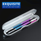 2PCS Metal Cuticle Pusher and Scraper (Blue Purple Mermaid), Nail Trimmer Cutter Stainless Steel Gel Scraper Tool, Nail Polish Remover Peeler Salon Manicure Pedicure Cleaner for Fingernail and Toenail