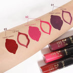 3Pcs 2 in 1 Dark Plum Purple Rose Dark Red Lip Liner and Liquid Lipstick Stain Makeup Set for women, Long Lasting Smudge Proof Lip Tint Matte Finish Lip Gloss for All-Day Color Hold Easy to Use, Set01